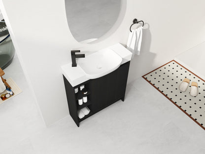 Dark Oak Bathroom Vanity - 30" Freestanding Sink