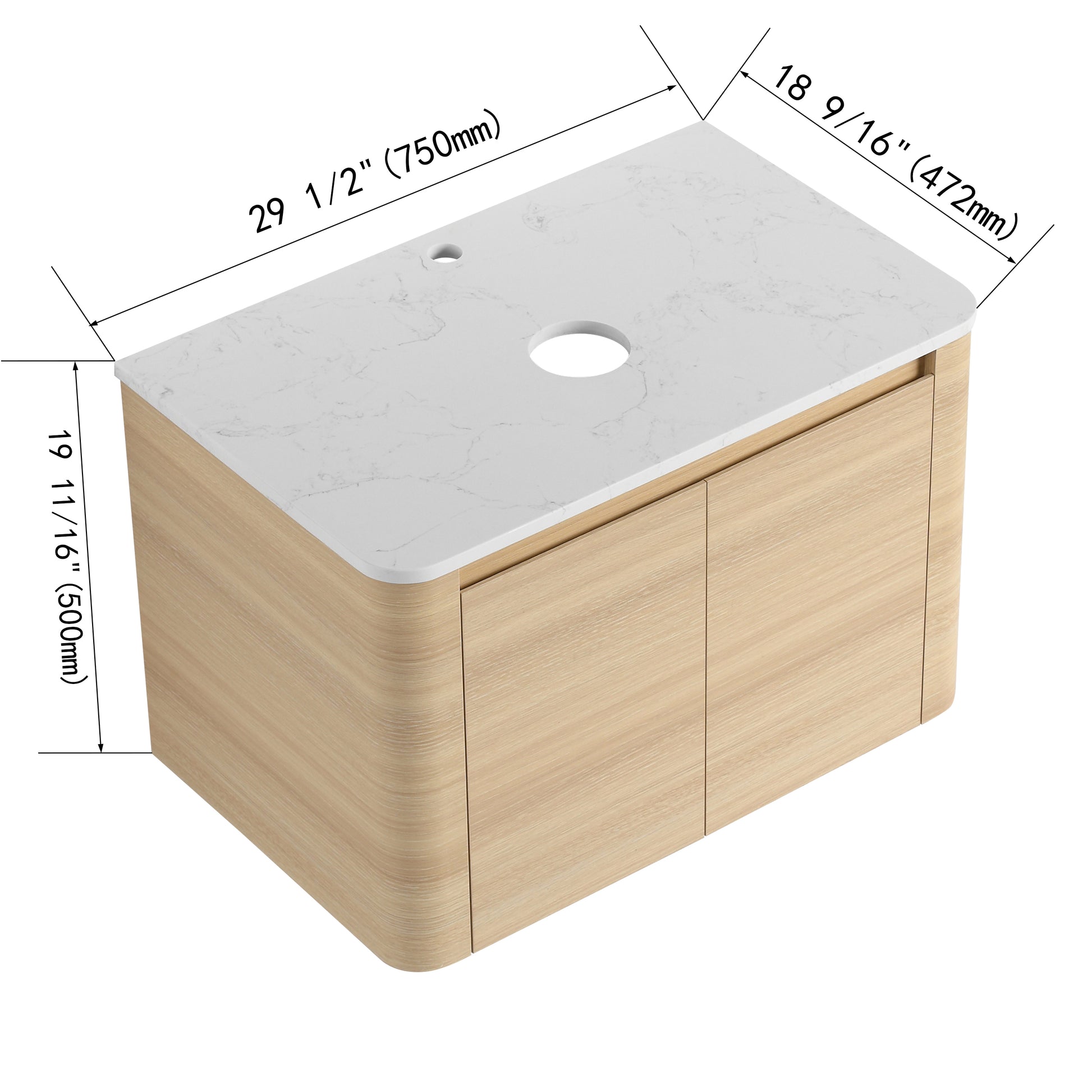 Modern Bathroom Vanity Cabinet in American White Oak Plywood