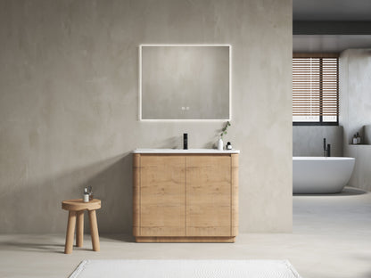40" Freestanding Bathroom Vanity - Plywood, Oak Finish