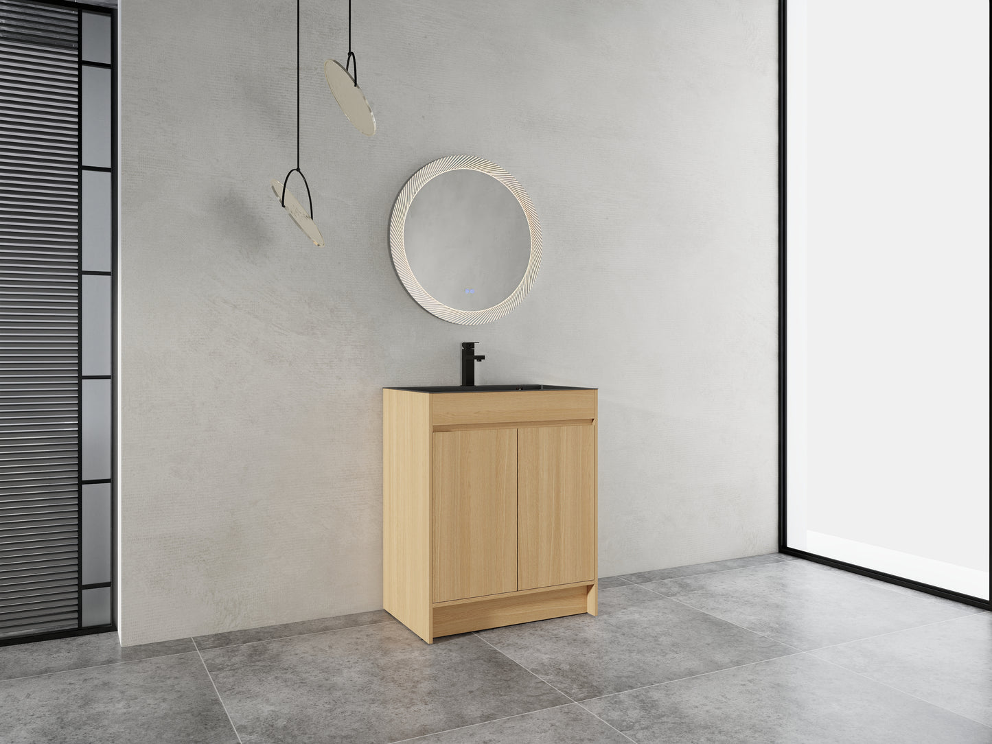27.4" Oak Bathroom Vanity with Sink & Storage
