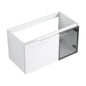 36" (35-1/4")Wall-Mounted Bathroom Vanity, 2-Soft Close Doors,Glossy White Vanity & Grey Glass 1/2 Door, Plywood (KD-Packing)-Excluding Sink