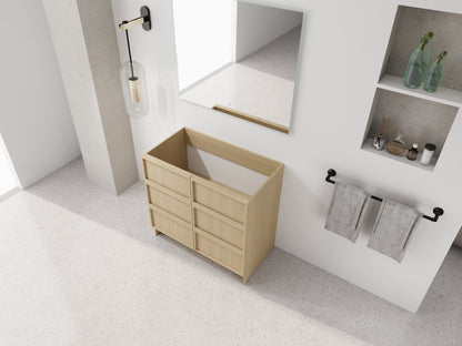 Modern Oak Bathroom Vanity - Storage & Style