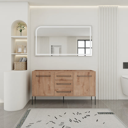 60" Bathroom Vanity with Storage - Plywood Oak