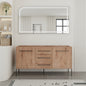 60"  (58-11/16")Freestanding Bathroom Vanity  &  2 Soft-Close Cabinet Doors and 3 Drawers ((KD-PACKING)-Vanity Only