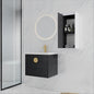 24" Wall-Mounted Bathroom Vanity With Ceramic Sink and Side Cabinet, Soft Close Doors, 00112WH-06324BCT Combination Cabinet(KD-Packing)