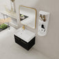 30 Inch Wall-Mounted Bathroom Vanity with Sink and Storage Rack, Thick Edged Resin Left Basin, KD-Package