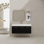 48 Inch Wall-Mounted Bathroom Vanity with Sink and Storage Rack, Thick Edged Resin Basin, KD-Package