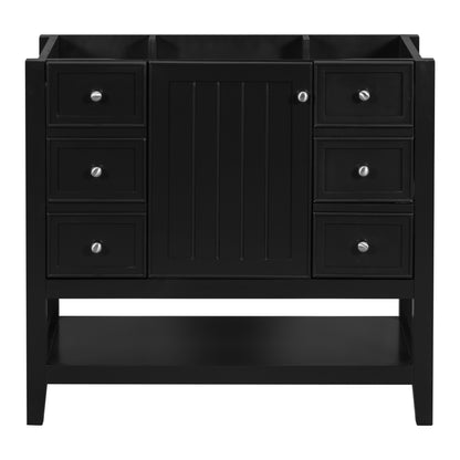 36" Bathroom Vanity - Black Cabinet & 3 Drawers