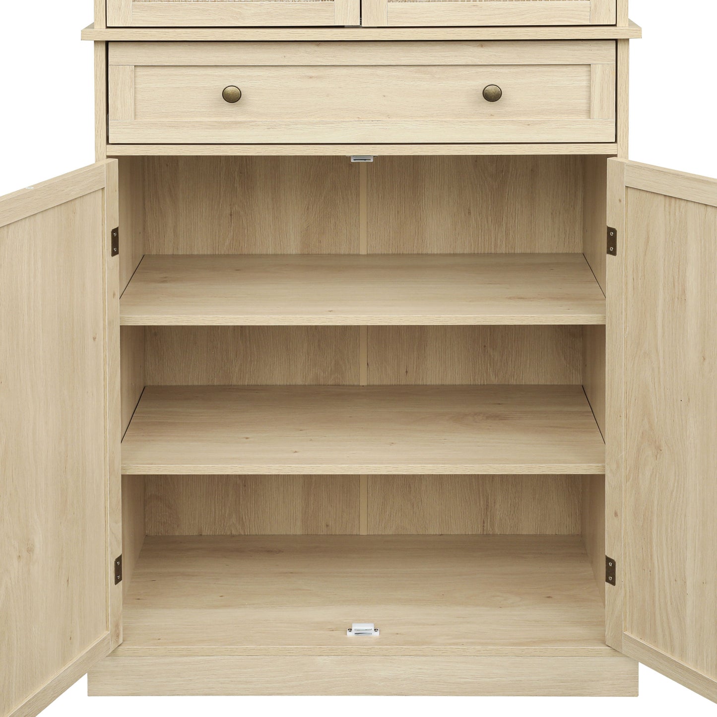 4 Door Cabinet with 1 Drawer, with 4 Adjustable Inner Shelves, Storage Cabinet