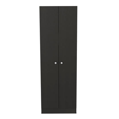 Multistorage Pantry Cabinet, Five Shelves, Double Door Cabinet -Black