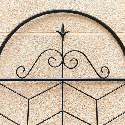 Black Iron Garden Trellis for Outdoor Climbing Plants and Patio Decor