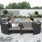 Grey Rattan Sectional Sofa Set Outdoor Patio Furniture