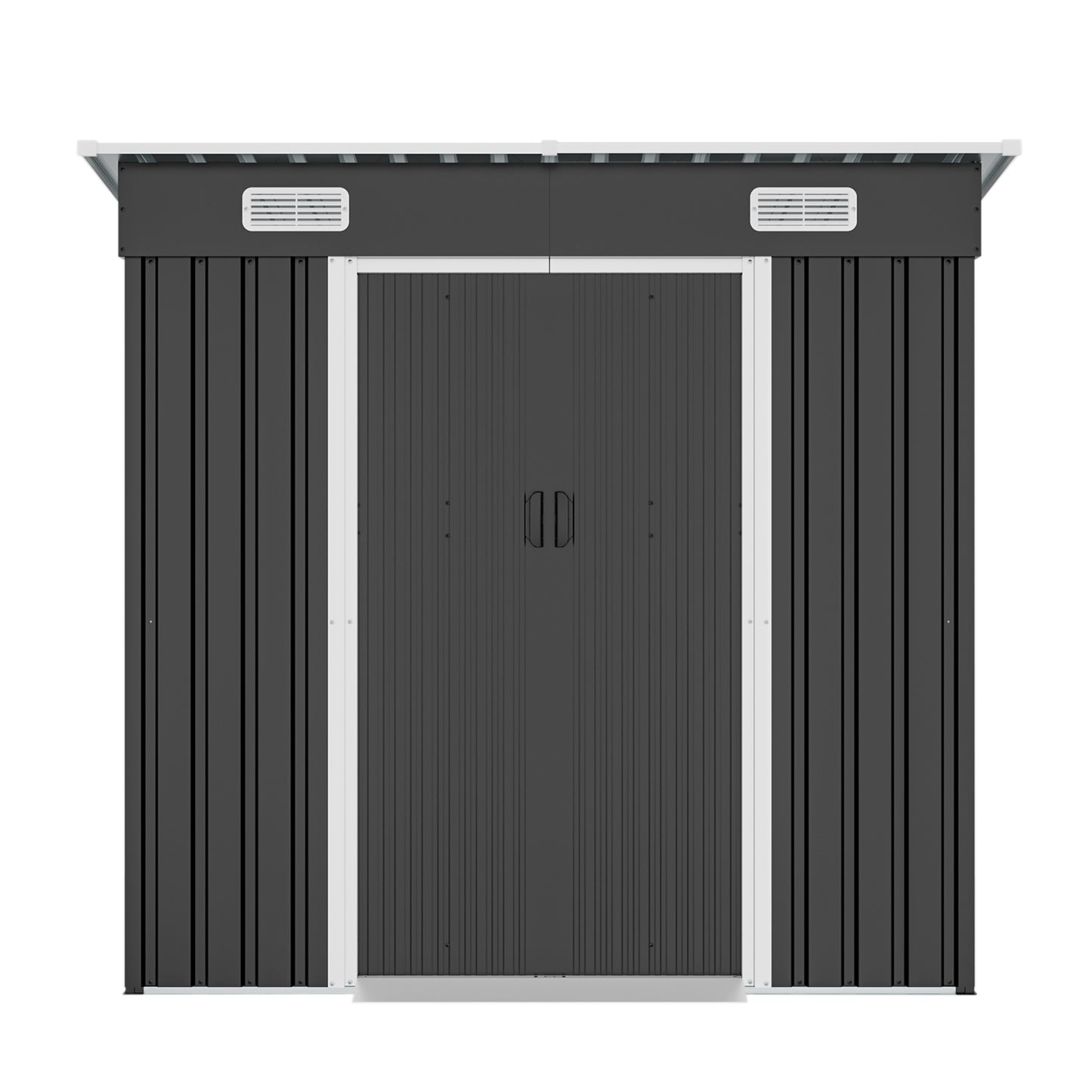 6x4ft Metal Shed, Sliding-Door Outdoor Storage Building with Ventilation Vents & Threshold,Galvanized Steel Shed for Garden, Yard(6.43*4 FT)