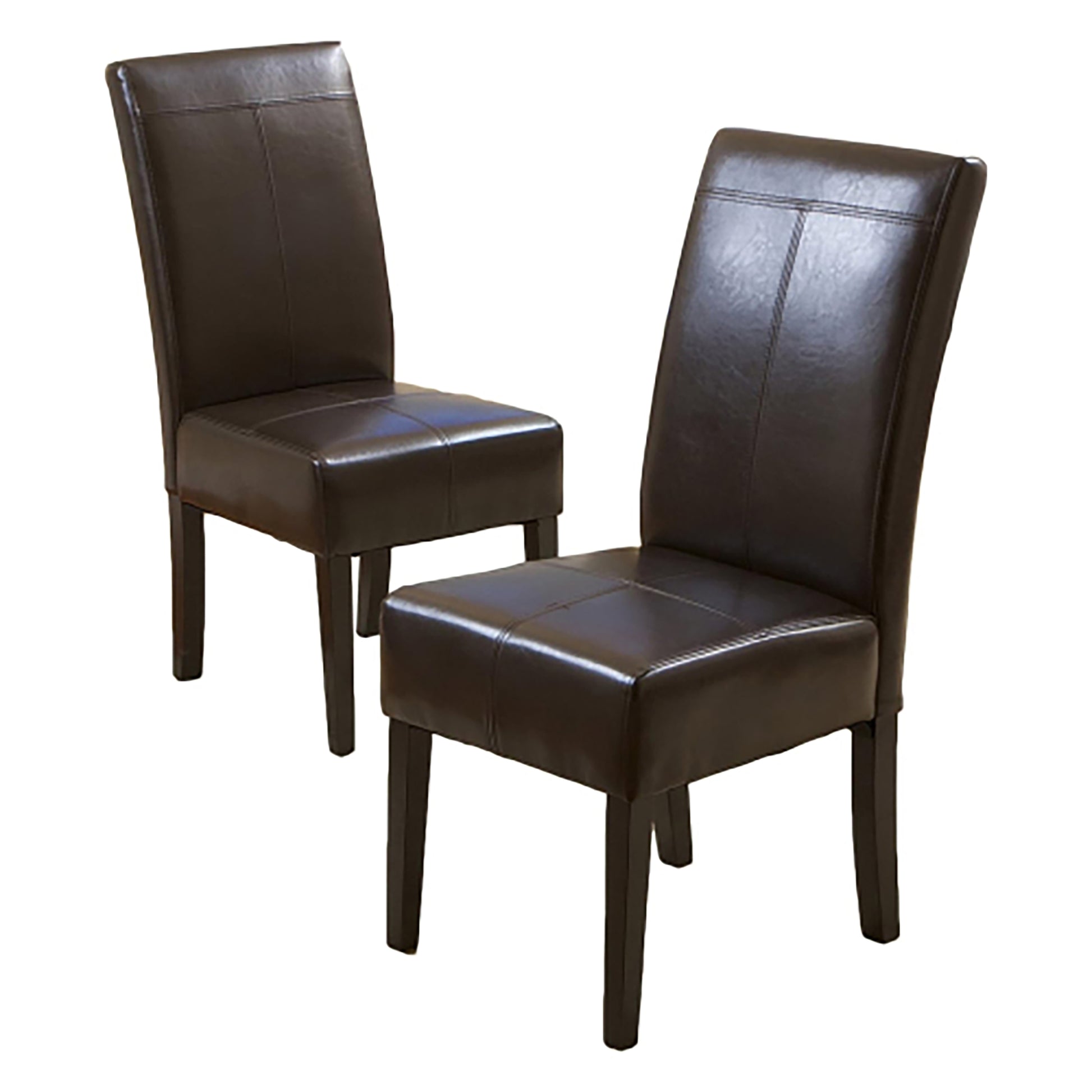 Chocolate Leather Dining Chairs Set for Elegant Kitchen Use