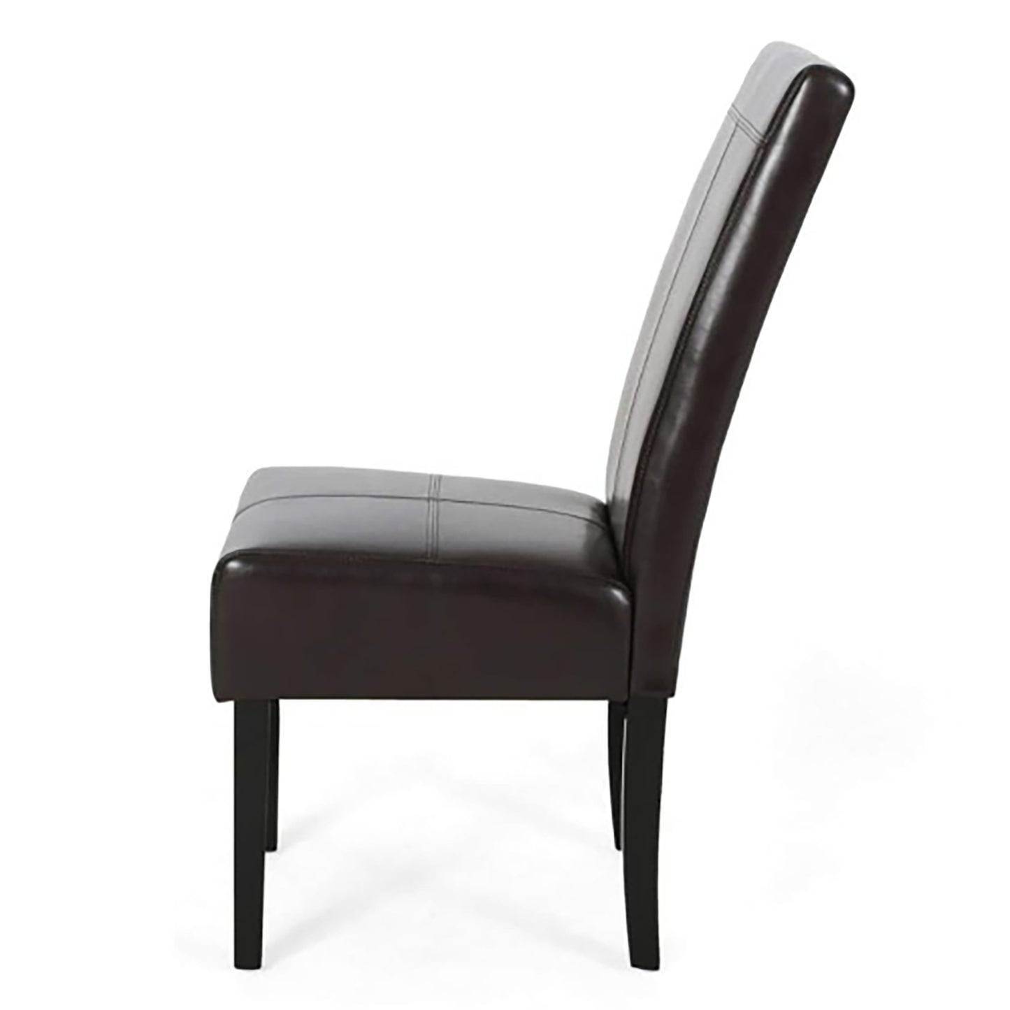 Chocolate Leather Dining Chairs Set for Elegant Kitchen Use