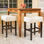26-inch Backless Ivory Leather Counter Stool (Set of 2)