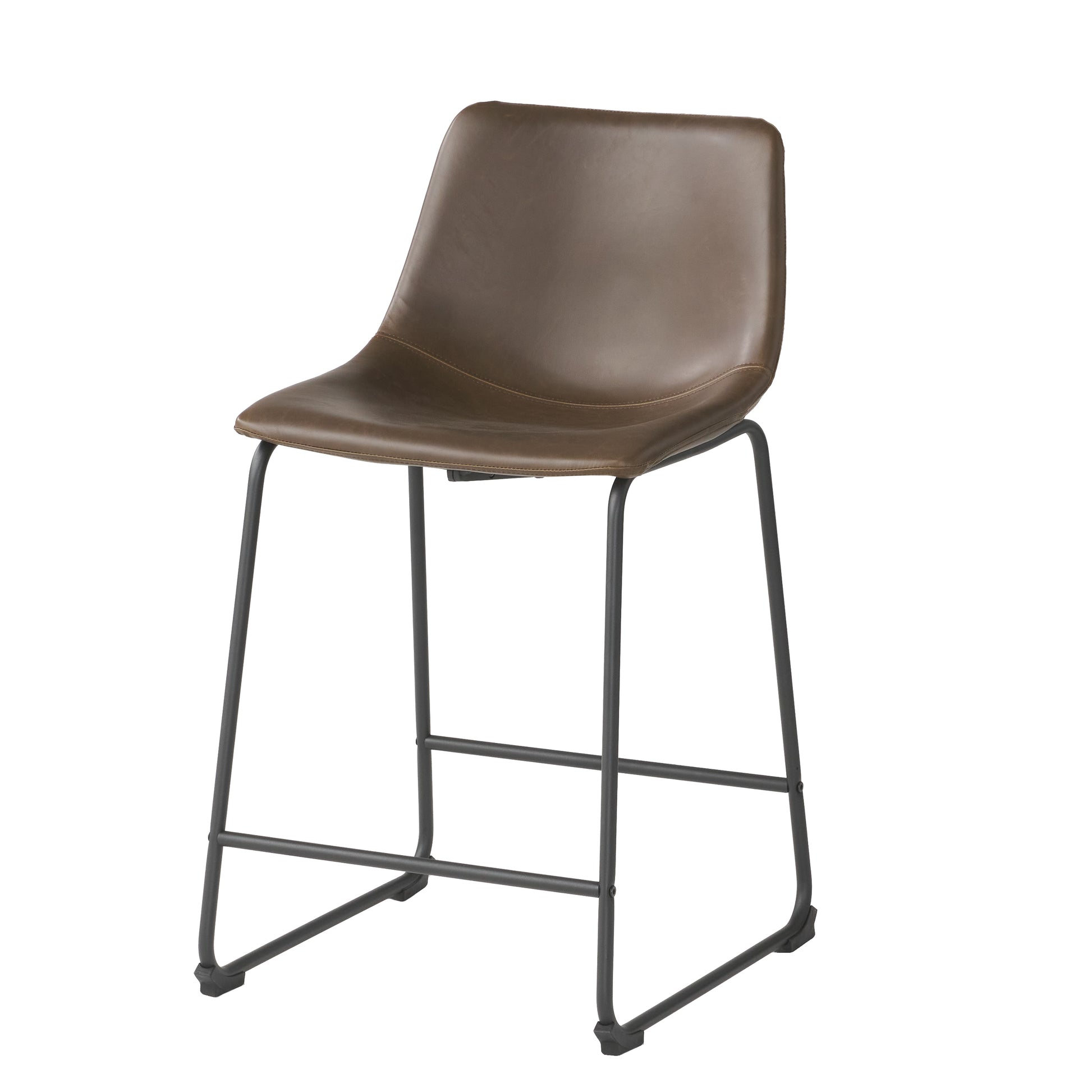 Vintage Brown PU Counter Stools for Kitchen Dining Room