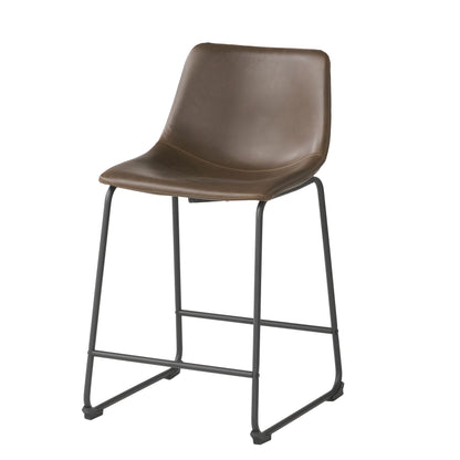 Vintage Brown PU Counter Stools for Kitchen Dining Room