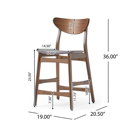 Dark Grey Fabric Bar Stool Set for Kitchen Storage Dining Room