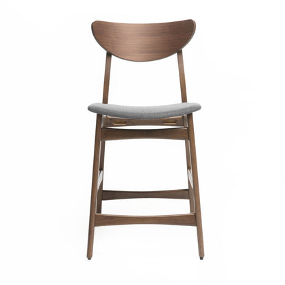 Dark Grey Fabric Bar Stool Set for Kitchen Storage Dining Room