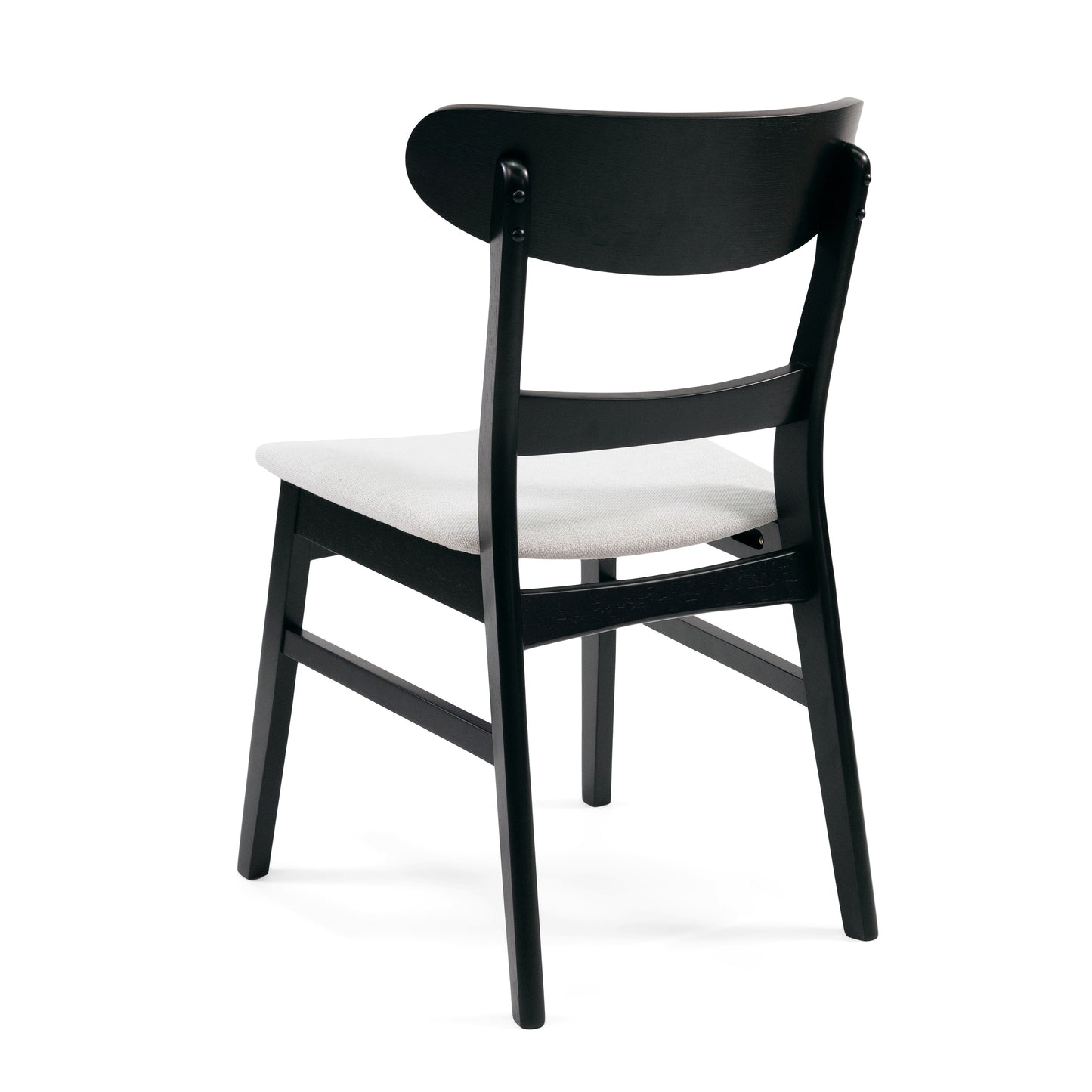 Set of 2 Upholstered Dining Chairs - Black & Beige