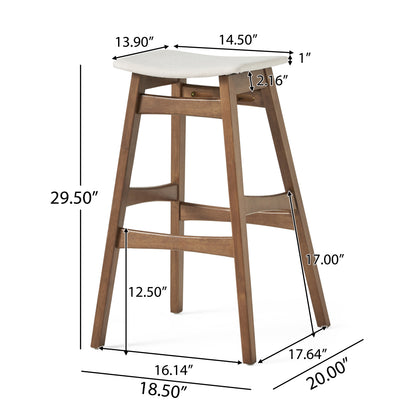 Light Beige Fabric Bar Stool Set for Kitchen Dining Room