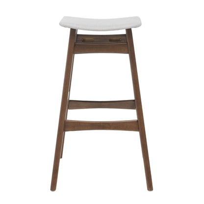 Light Beige Fabric Bar Stool Set for Kitchen Dining Room
