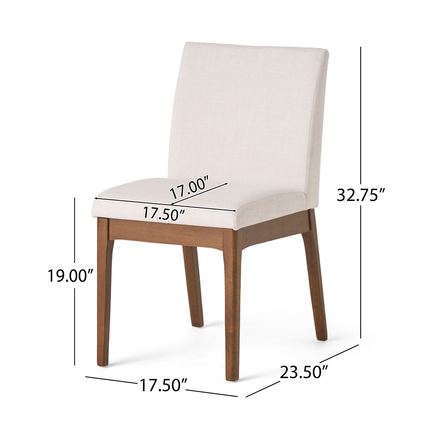 Light Beige Walnut Dining Chairs - Set of 2