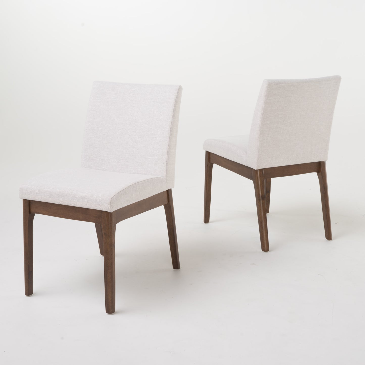 Light Beige Walnut Dining Chairs - Set of 2