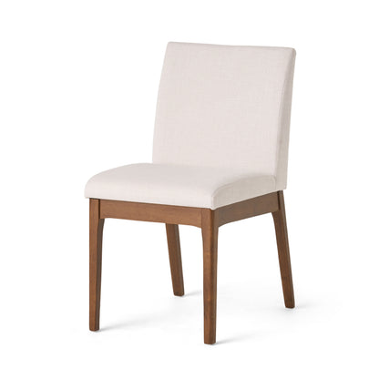 Light Beige Walnut Dining Chairs - Set of 2