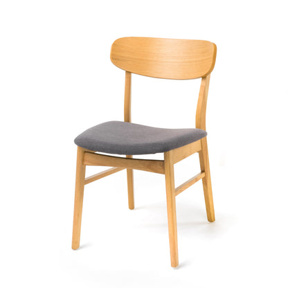 Dark Grey Dining Chairs Set of 2 - Fabric Cushioned