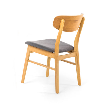 Dark Grey Dining Chairs Set of 2 - Fabric Cushioned