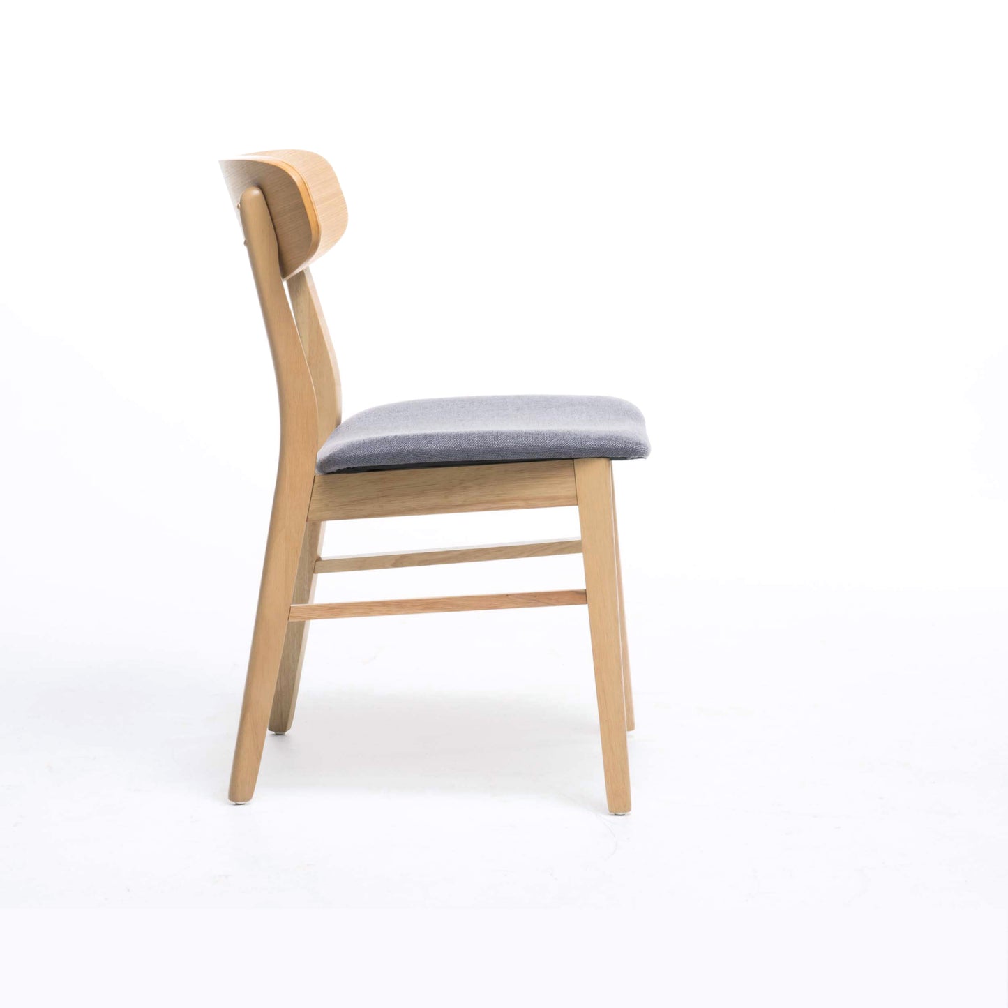 Dark Grey Dining Chairs Set of 2 - Fabric Cushioned