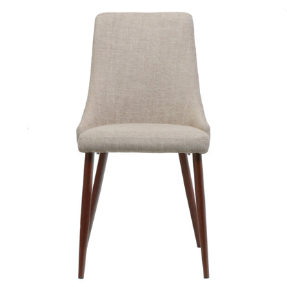 Walnut & Wheat Mid-Century Dining Chairs - Set of 2 for Dining Room