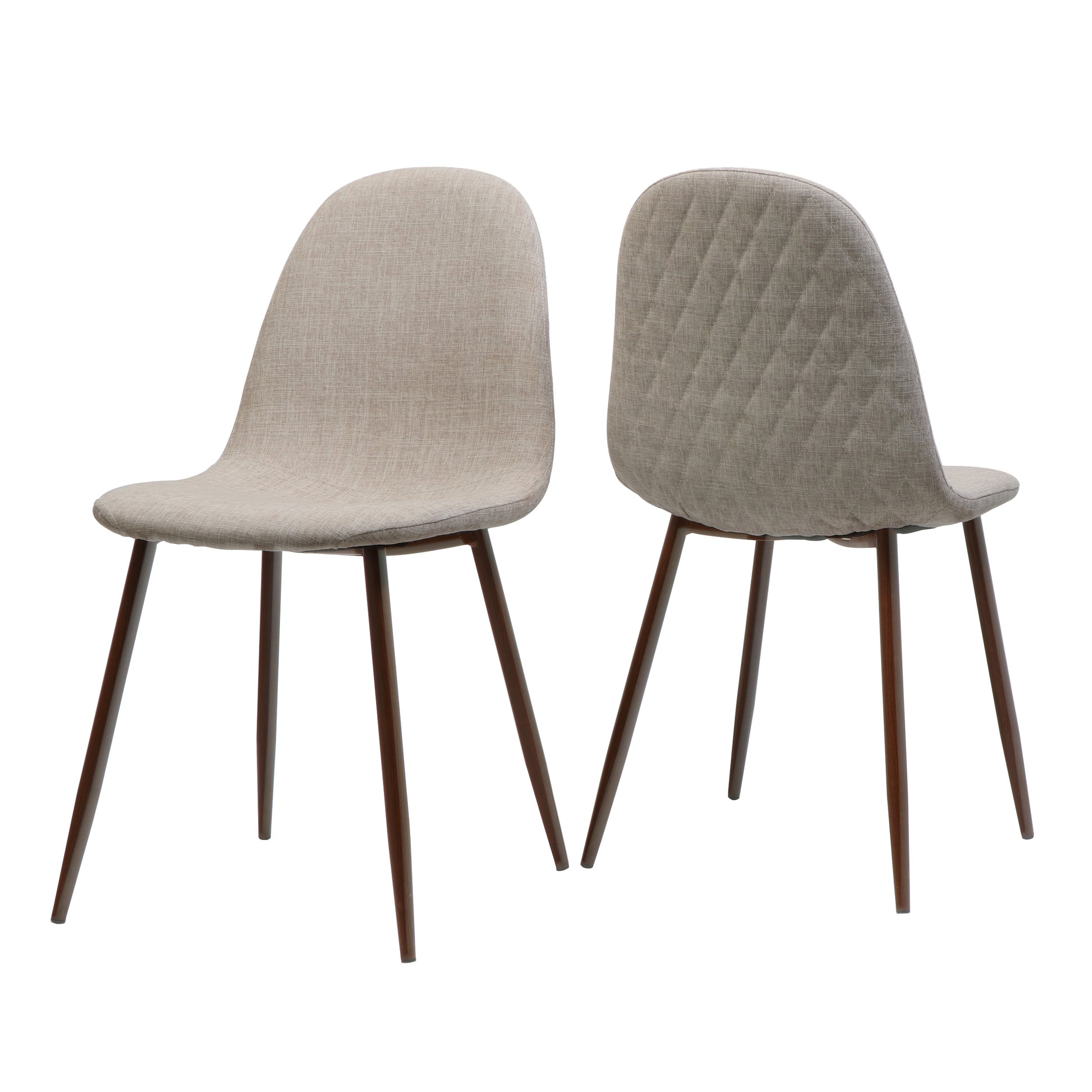 Wheat Fabric Dining Chairs - Set of 2