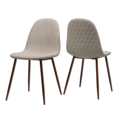 Wheat Fabric Dining Chairs - Set of 2