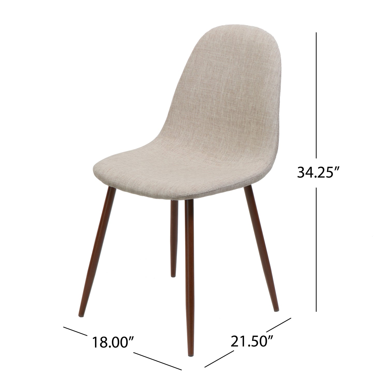 Wheat Fabric Dining Chairs - Set of 2