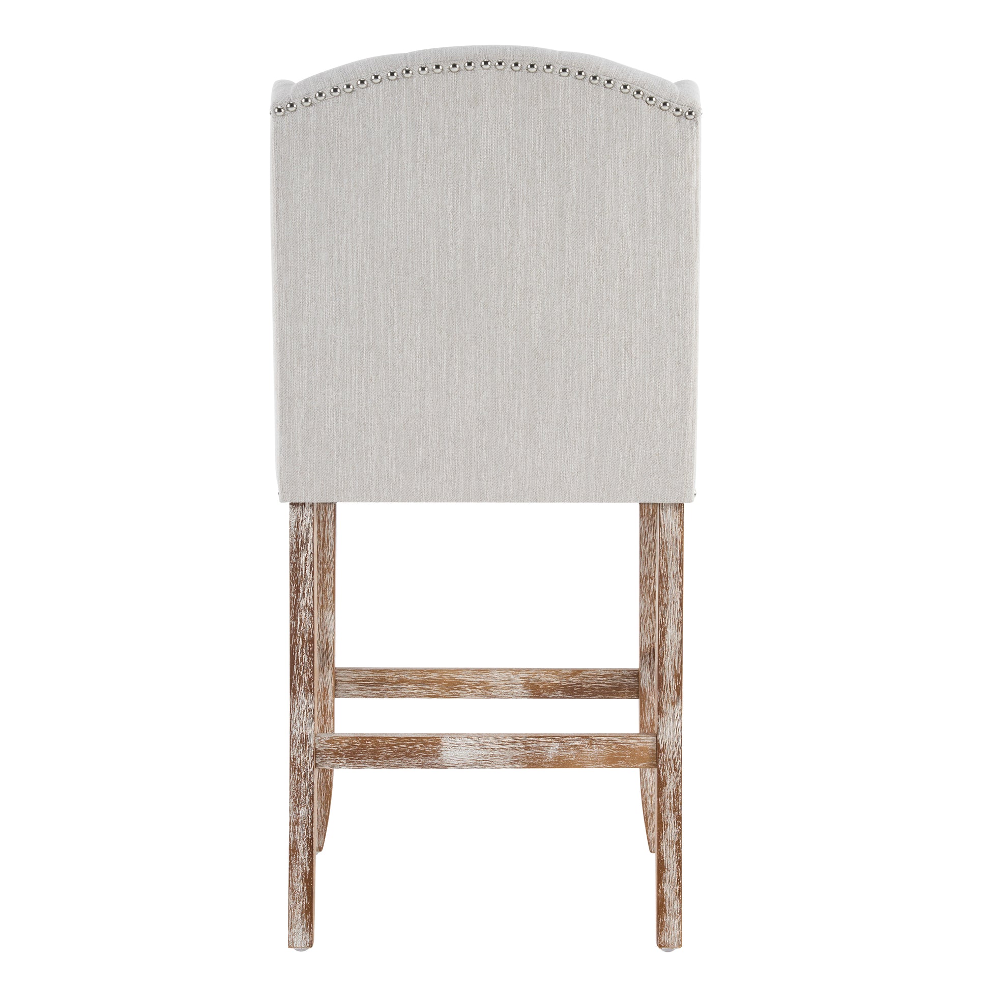 Beige Wingback Counter Stools Set of 2 - 26.78" Height