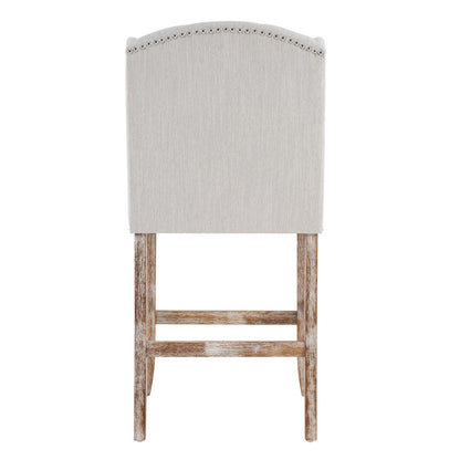 Beige Wingback Counter Stools Set of 2 - 26.78" Height