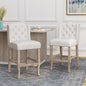 26.78'' seat height Vienna Contemporary Fabric Tufted Wingback Counter Stools, Set of 2, Beige