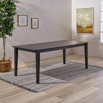 Black Solid Wood Dining Table - 76" x 35.5" for Dining Room