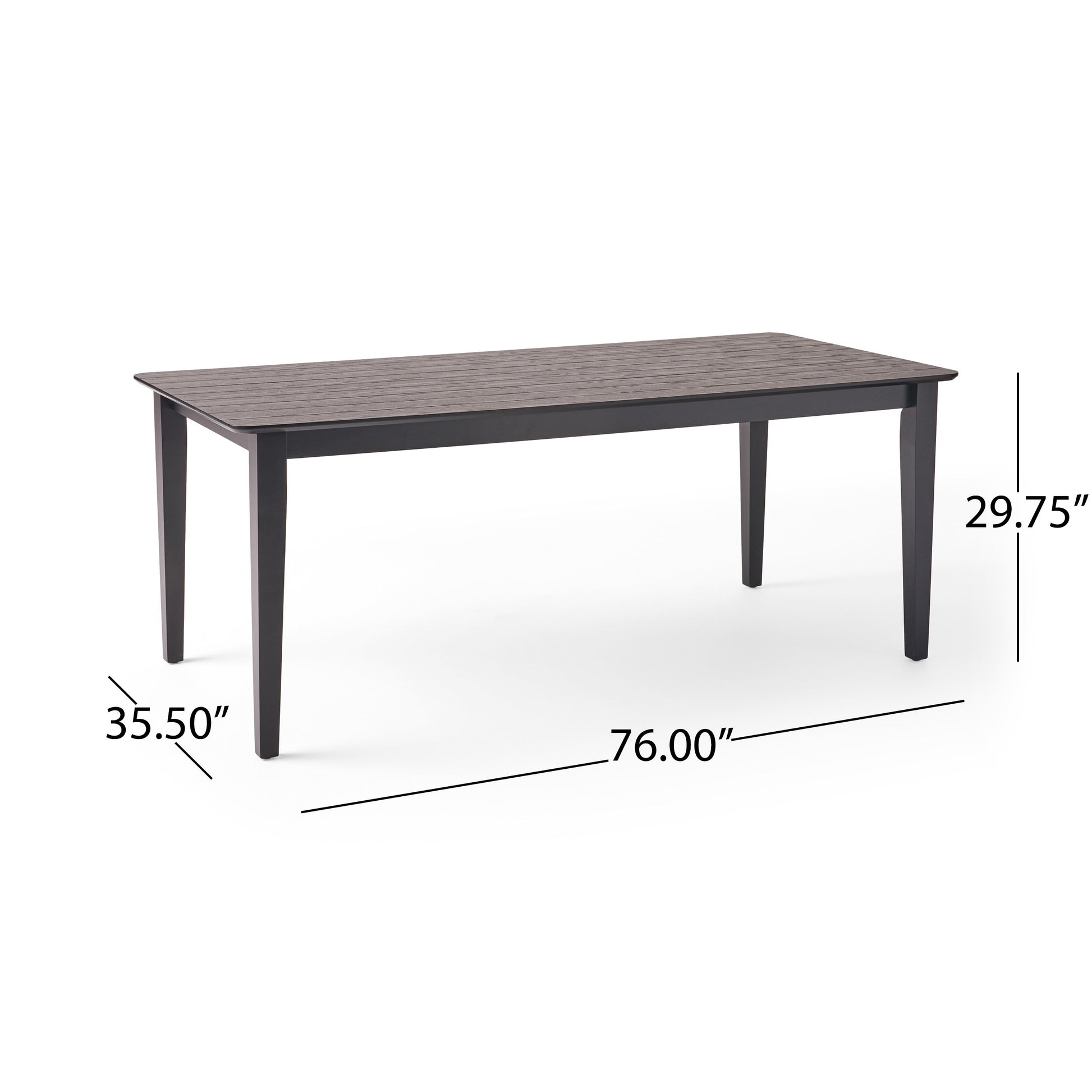 Black Solid Wood Dining Table - 76" x 35.5" for Dining Room