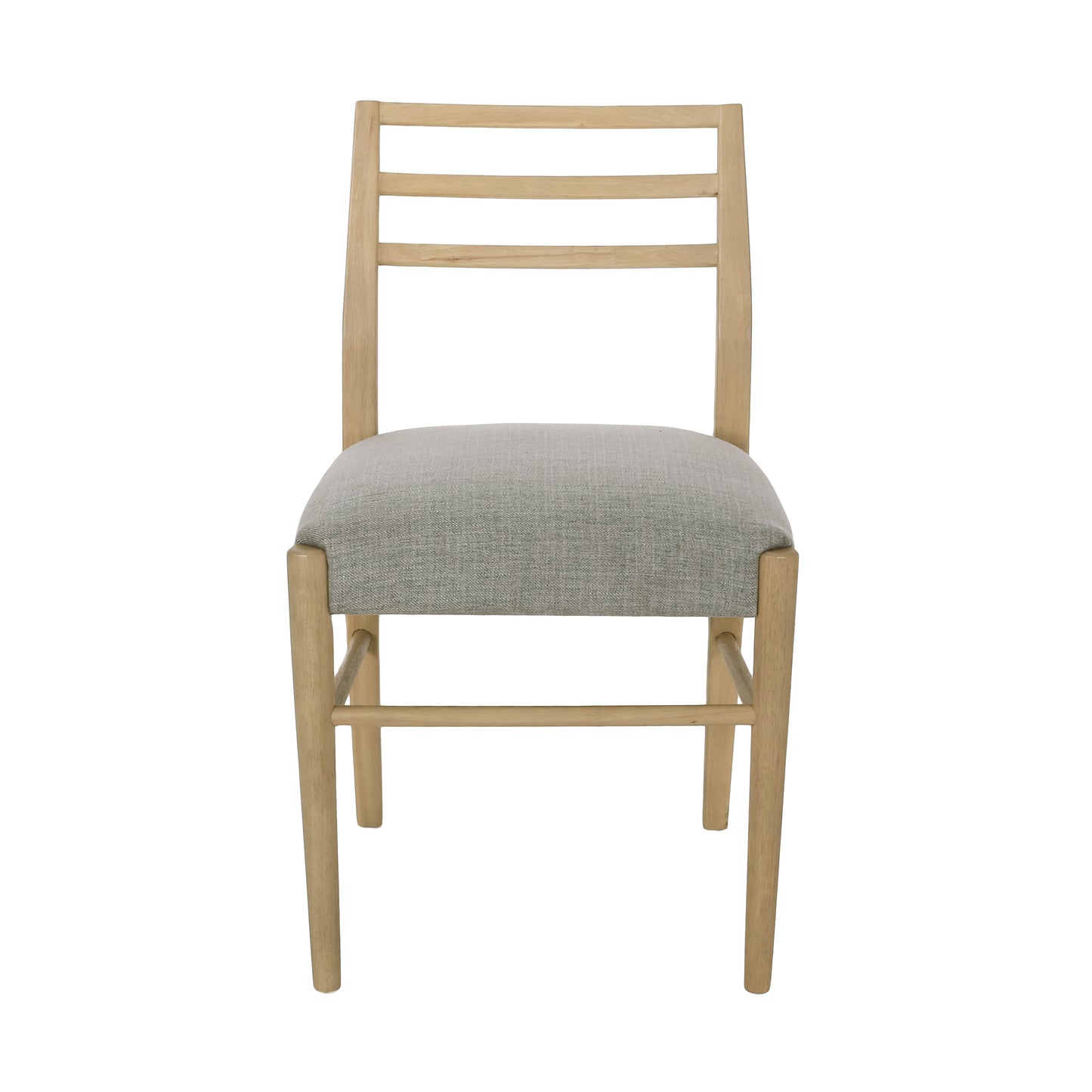 Dining Chairs Set of 2 - Grey Fabric Farmhouse Style