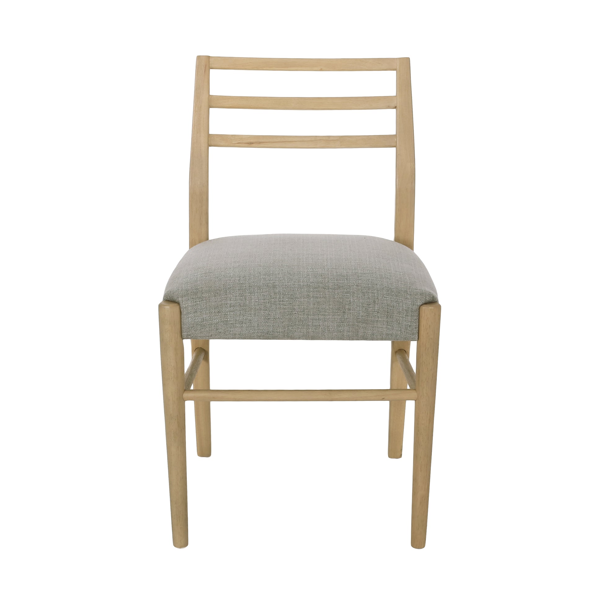 Dining Chairs Set of 2 - Grey Fabric Farmhouse Style