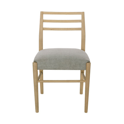 Dining Chairs Set of 2 - Grey Fabric Farmhouse Style