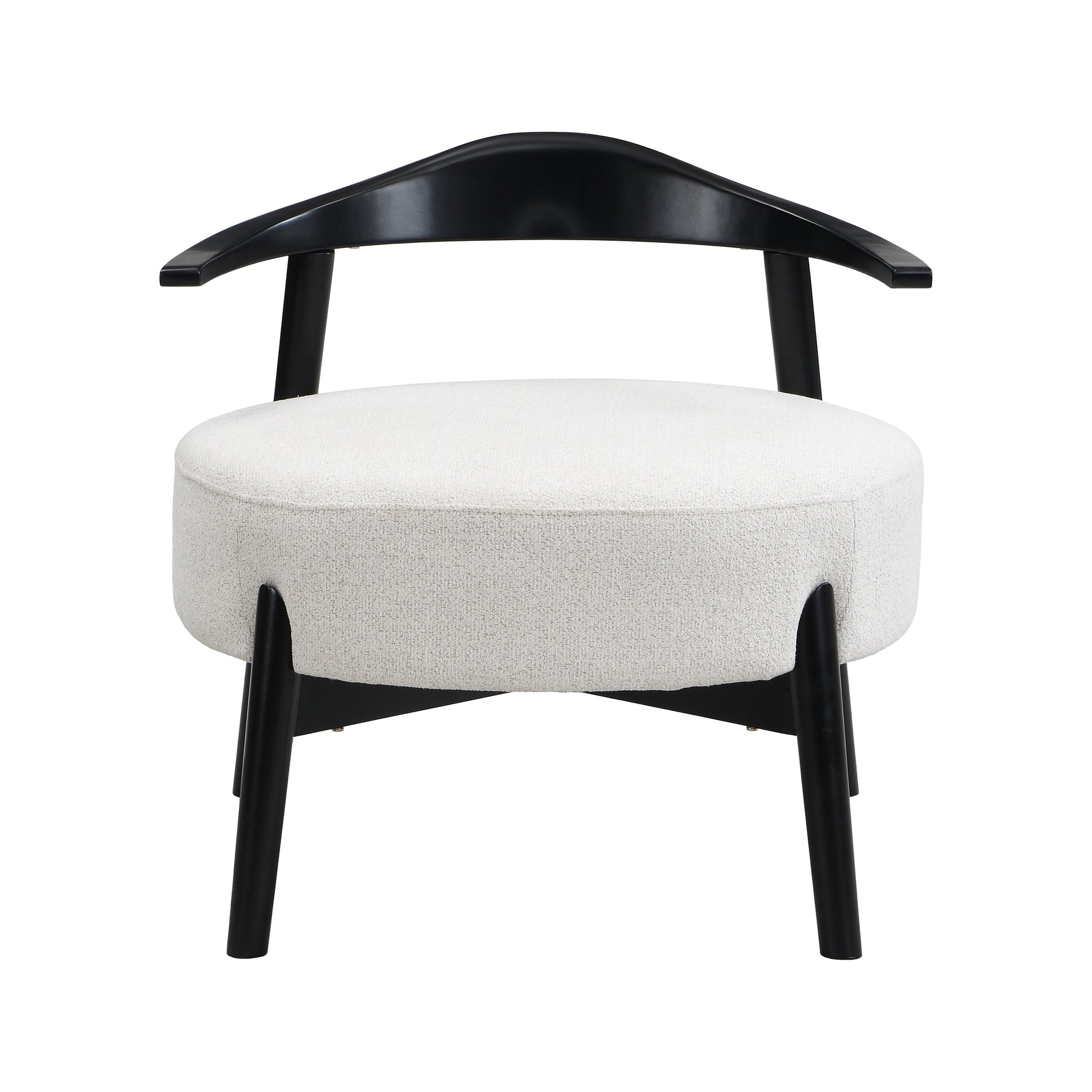 Beige Black Solid Wood Accent Chair for Dining Room Seating
