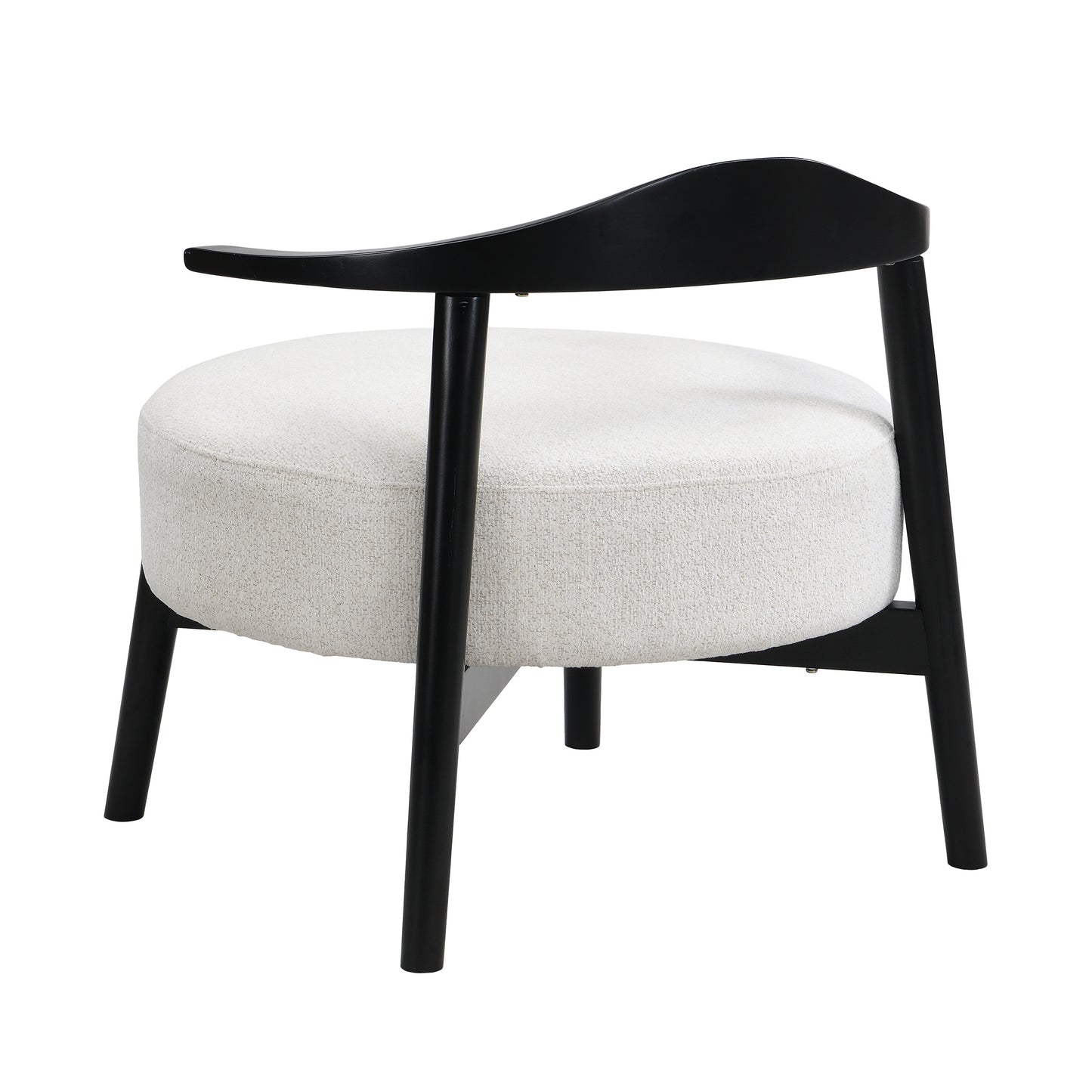 Beige Black Solid Wood Accent Chair for Dining Room Seating