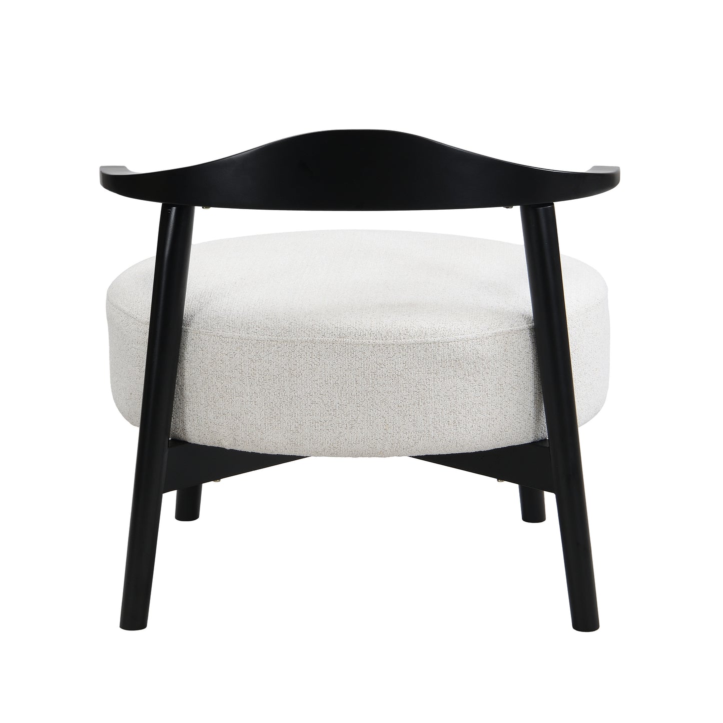 Beige Black Solid Wood Accent Chair for Dining Room Seating