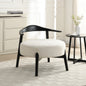 Upholstered Accent Chair, Modern Living Room Chairs, Reading Armchair for Sunroom Bedroom, Beige, Supports 300lbs