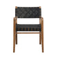 Black PU Leather Dining Chair Set with Rubberwood Frame